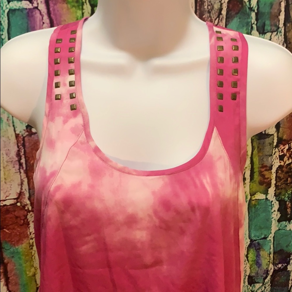 Mudd embellished tie dyed pink and purple xs tank - Picture 3 of 7